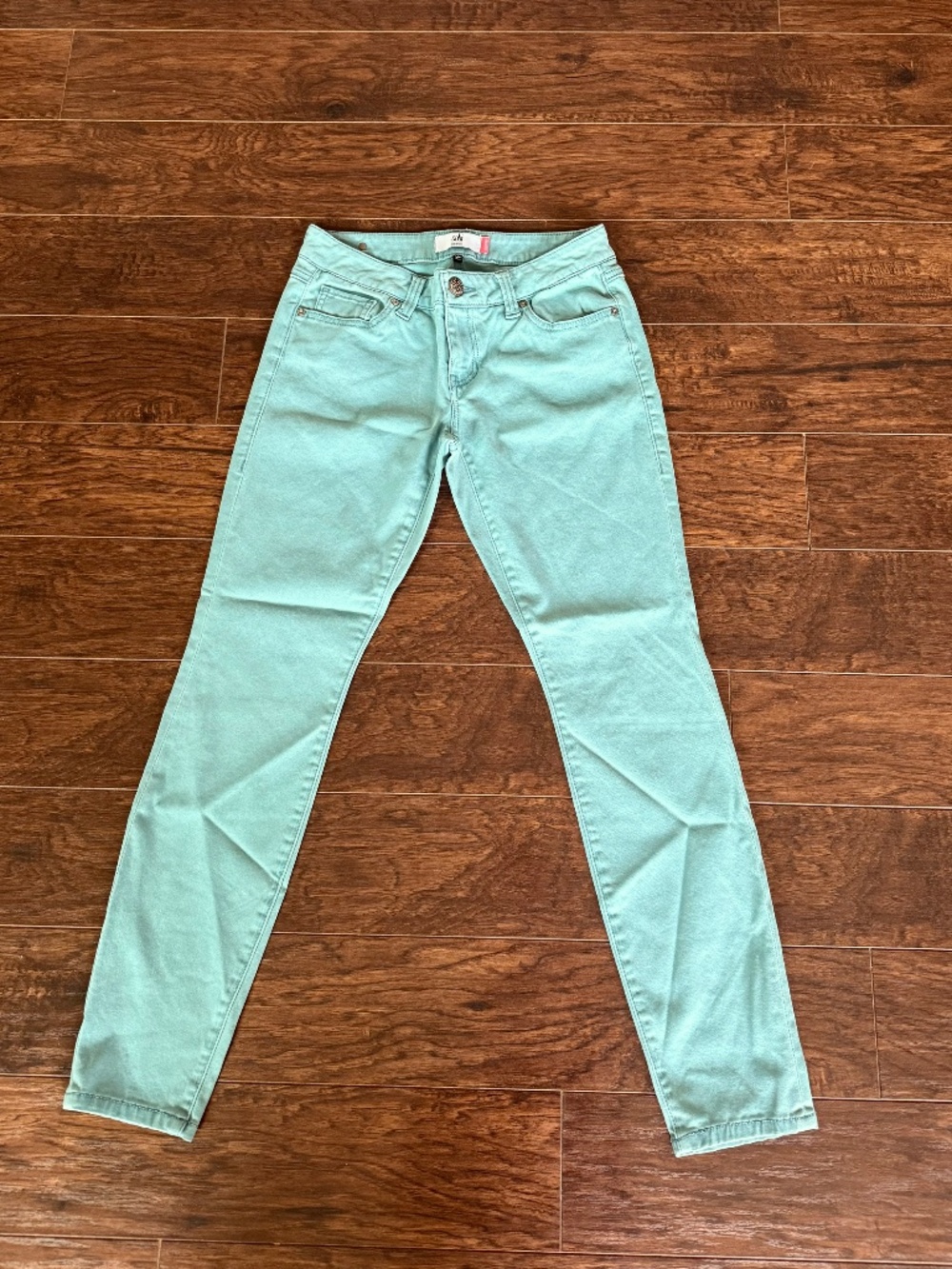 CAbi #5169 Tidal Skinny Jeans Greenish-Blue Stretch Denim Size 4 - Picture 3 of 8